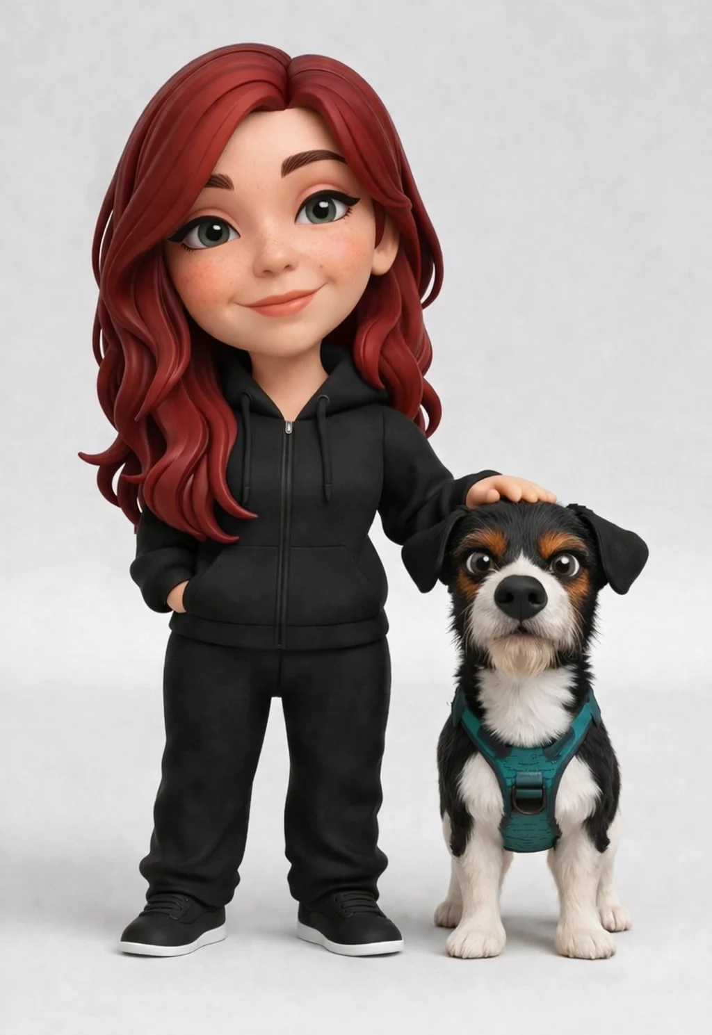 Diseño 3D revisable de figura 3D personalizada de mascota desde fotos